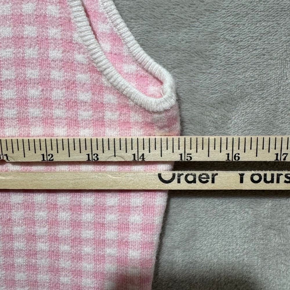 Majorelle Pink Gingham Knit Mini Dress Womens Size Medium Sleeveless Scoop Neck - Picture 5 of 8